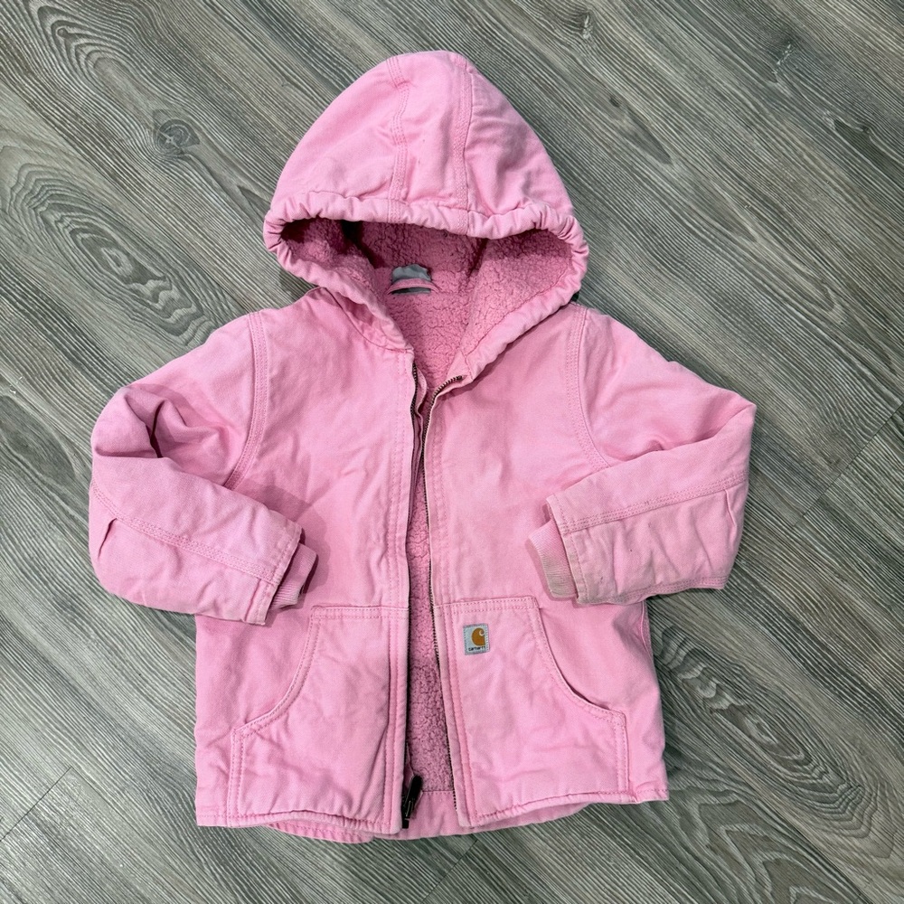 Carhartt Pink Sherpa-Lined Jacket – Size 4T